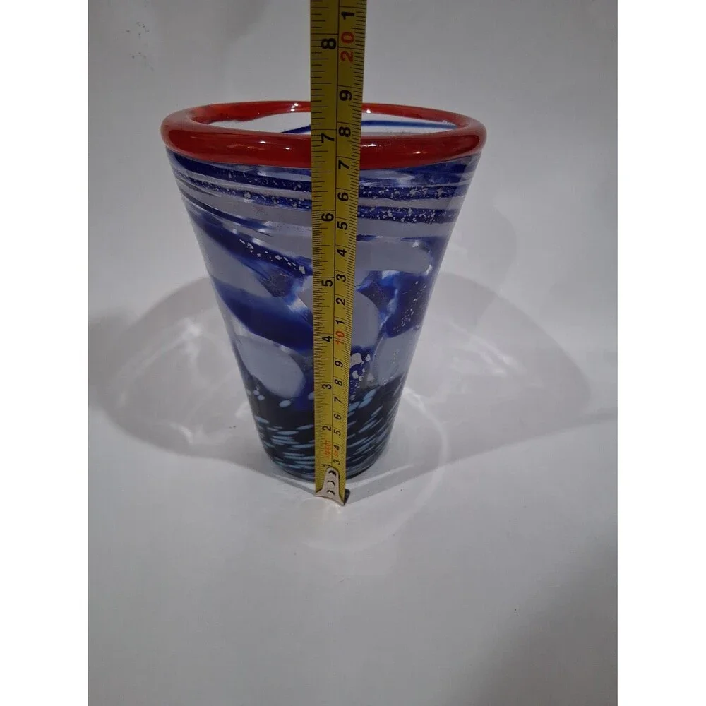 Vintage Glass Vase. Handblown, Signed